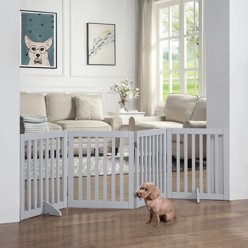 unipaws Support Feet for Wood Pet Gate, Freestanding Dog Gate, Set of 2, Design for 0.71 inches Thickness Panel, Light Gray - Image 5